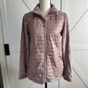 Women's 32 Degrees Heat Mauve Hybrid Puffer Fleece Jacket Coat Size Small